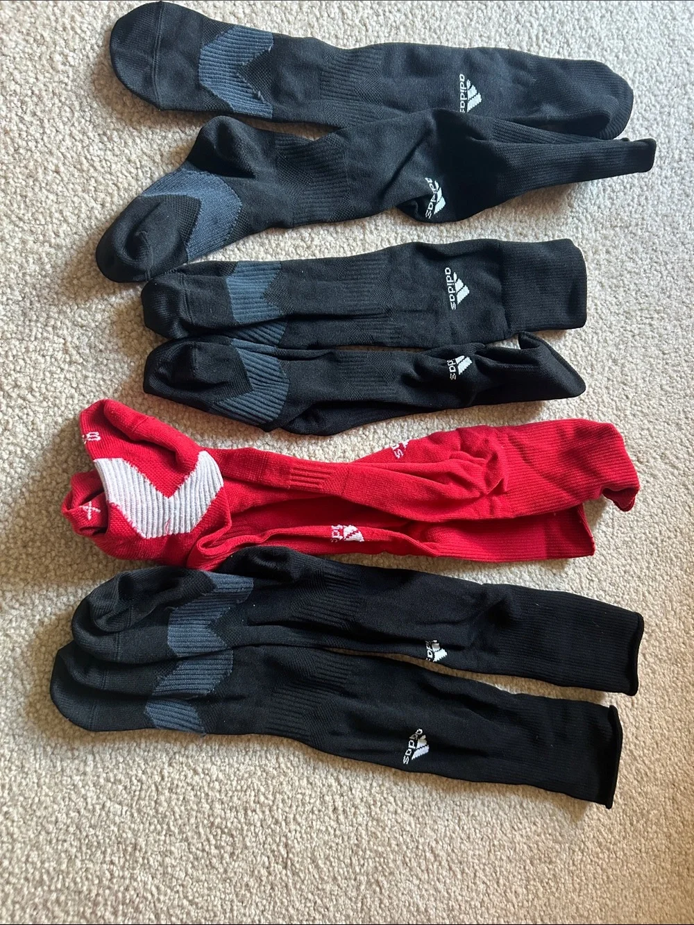Soccer Socks in Black & Red - Unbranded